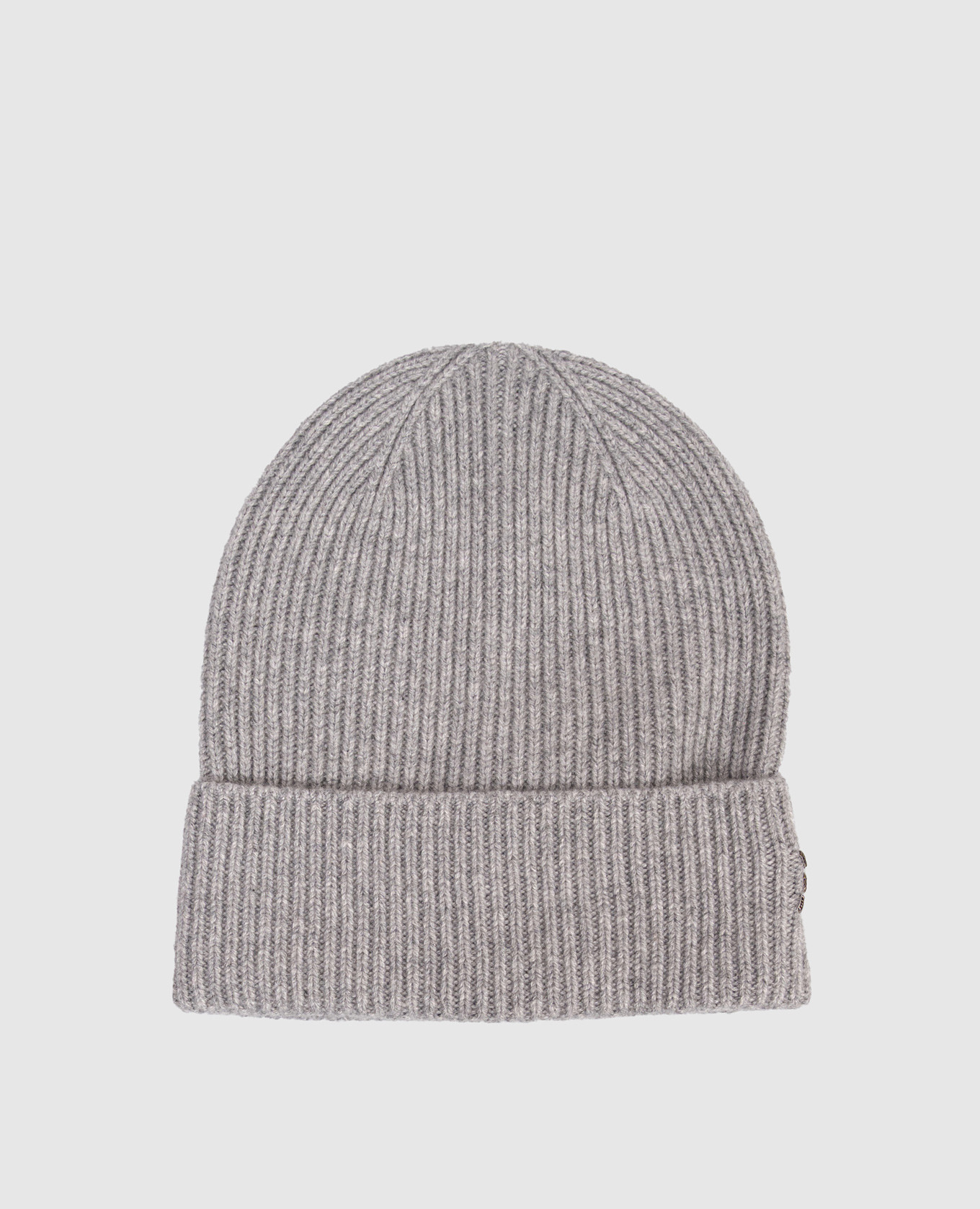 Grey cashmere hat with monogram logo Ermanno Scervino