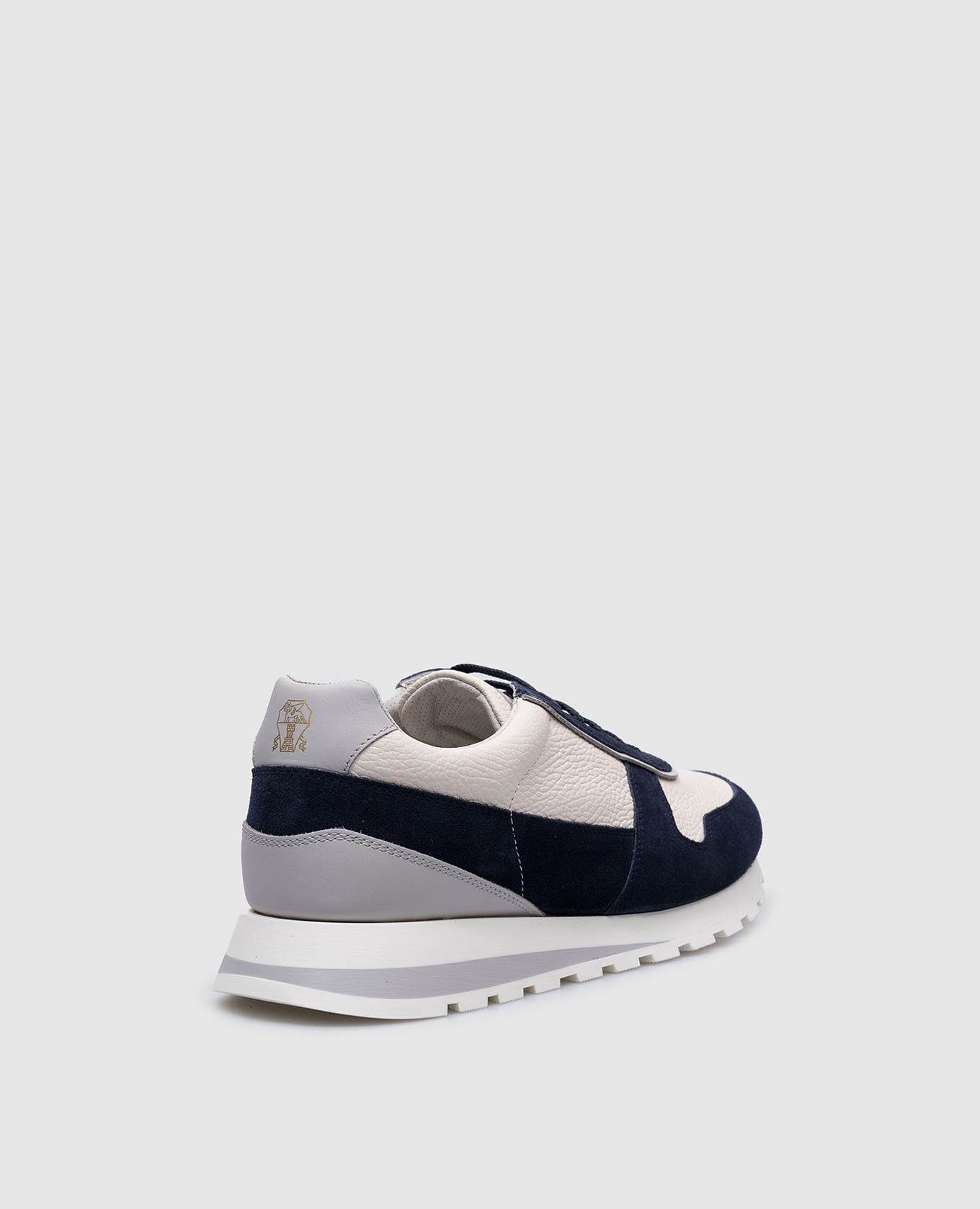 

Blue leather sneakers with logo patch Brunello Cucinelli
