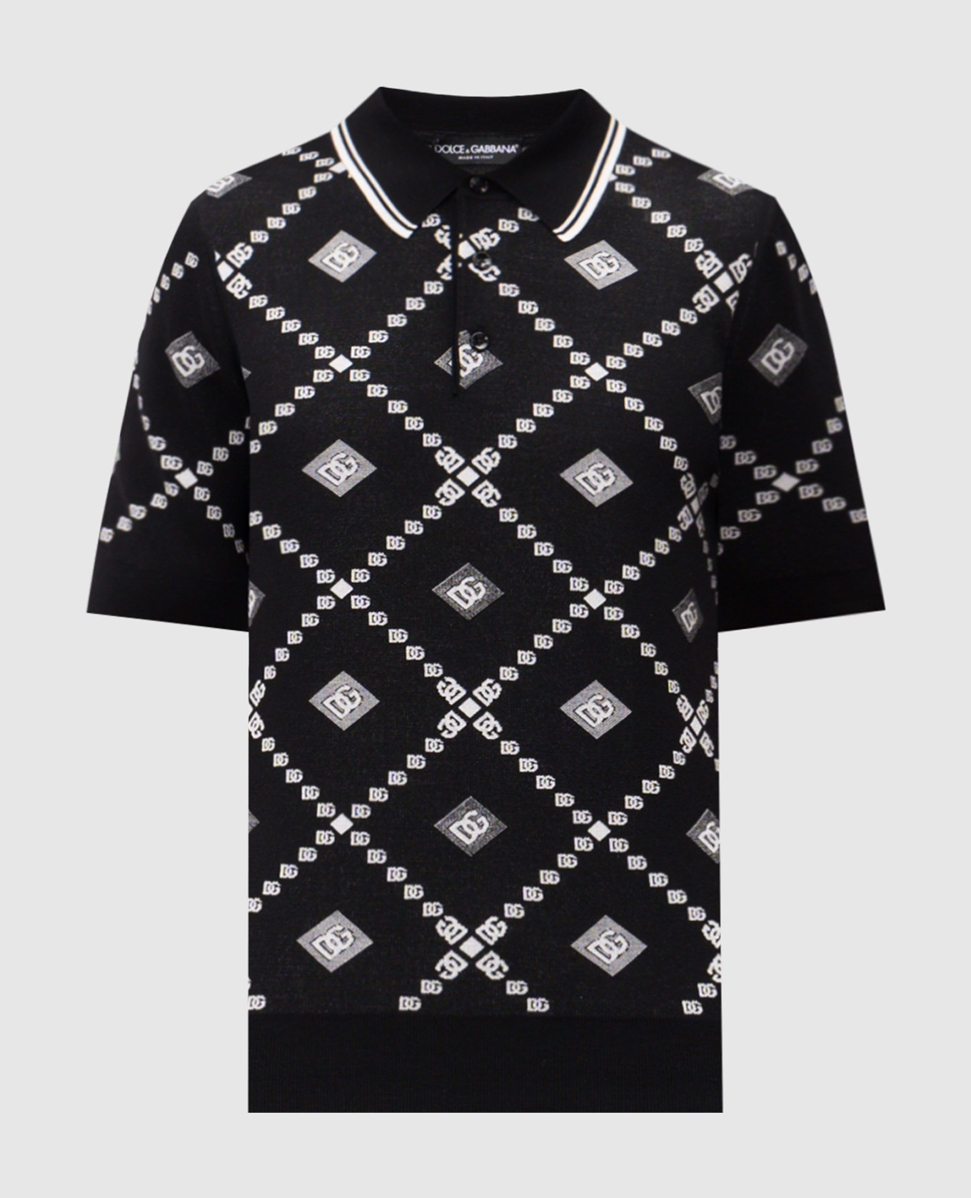 

Black wool and silk polo shirt Dolce&Gabbana