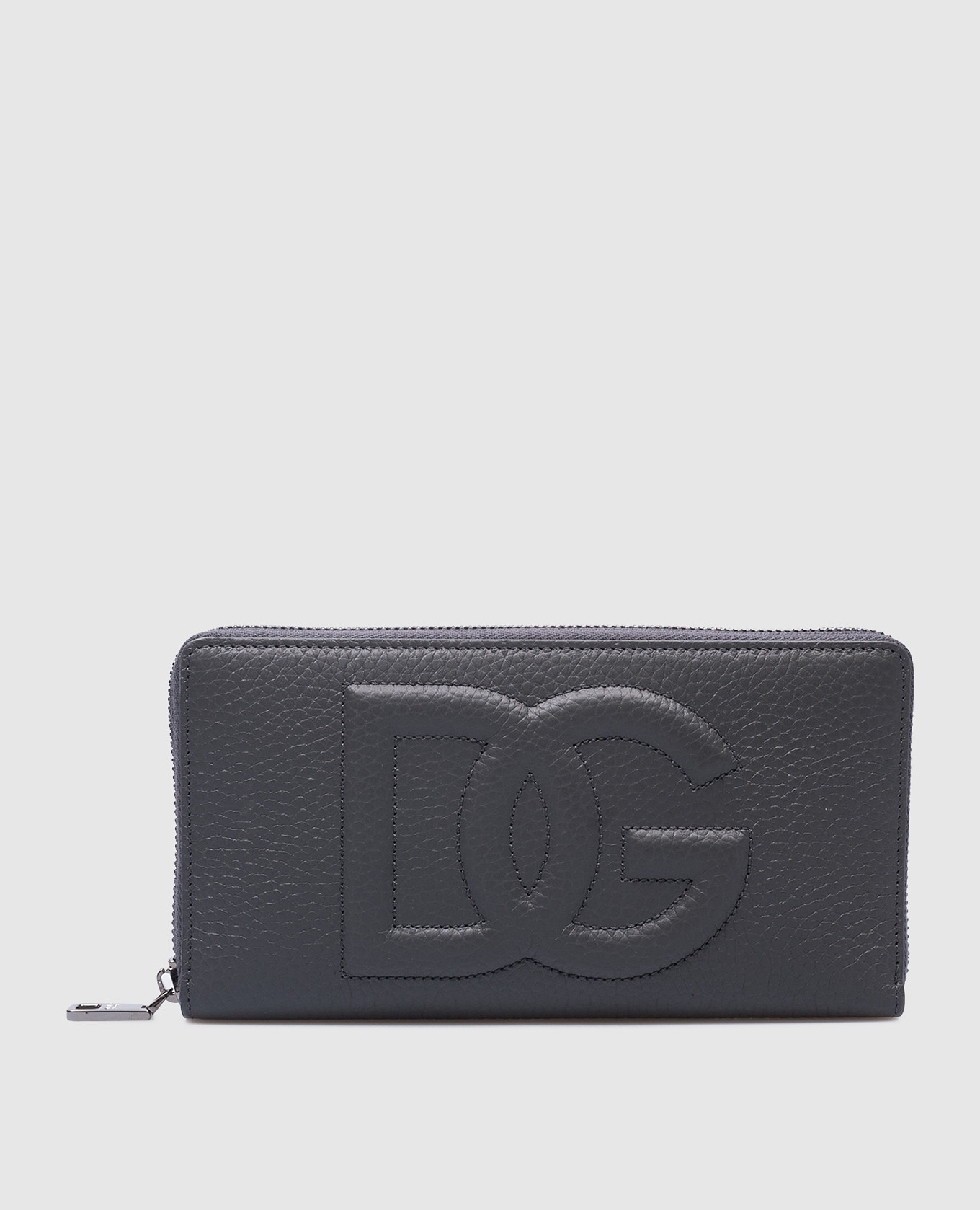 

DG LOGO gray leather wallet with textured logo Dolce&Gabbana, Grey