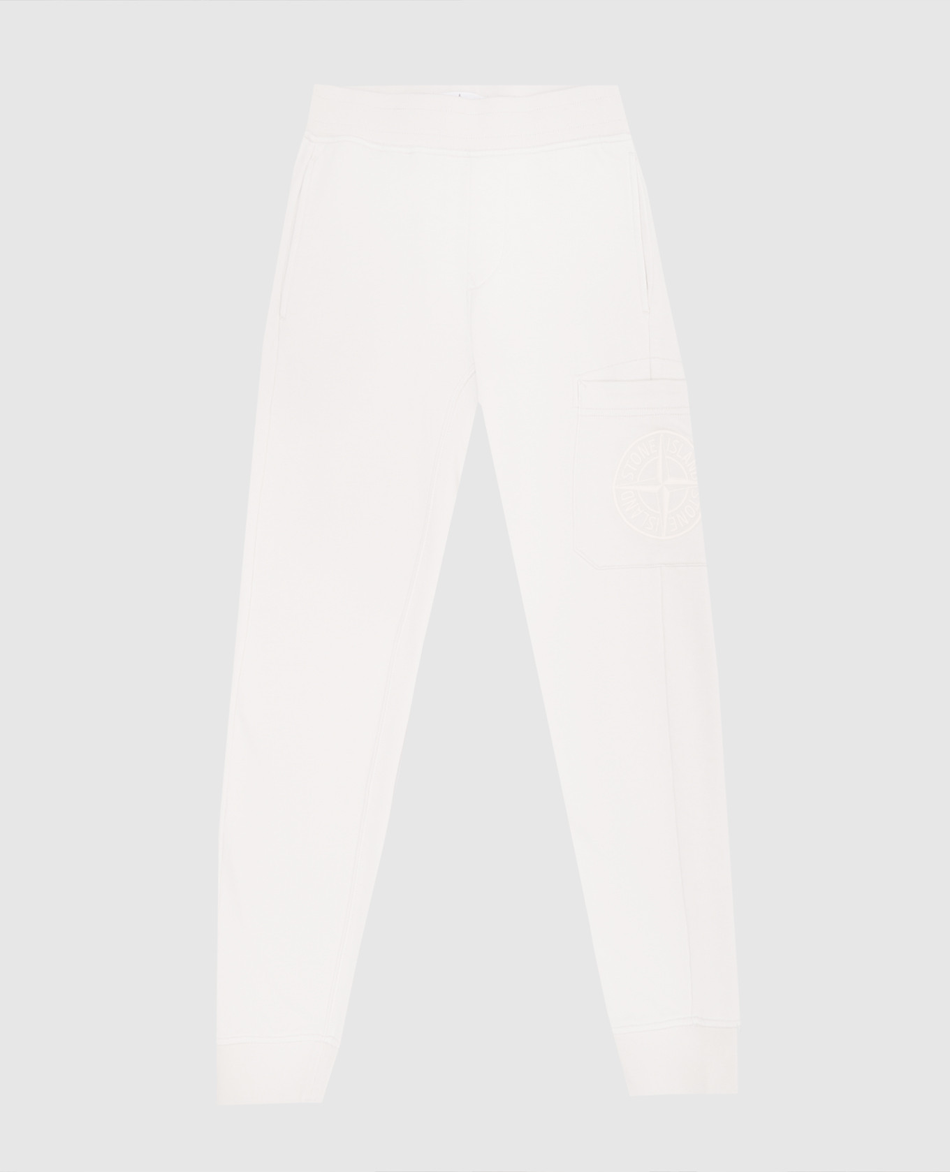Children&#39;s green pants with embroidered logo emblem Stone Island