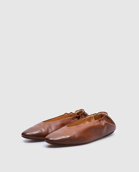 Marsell Strascico Ballerina brown leather ballet shoes MW8525P017