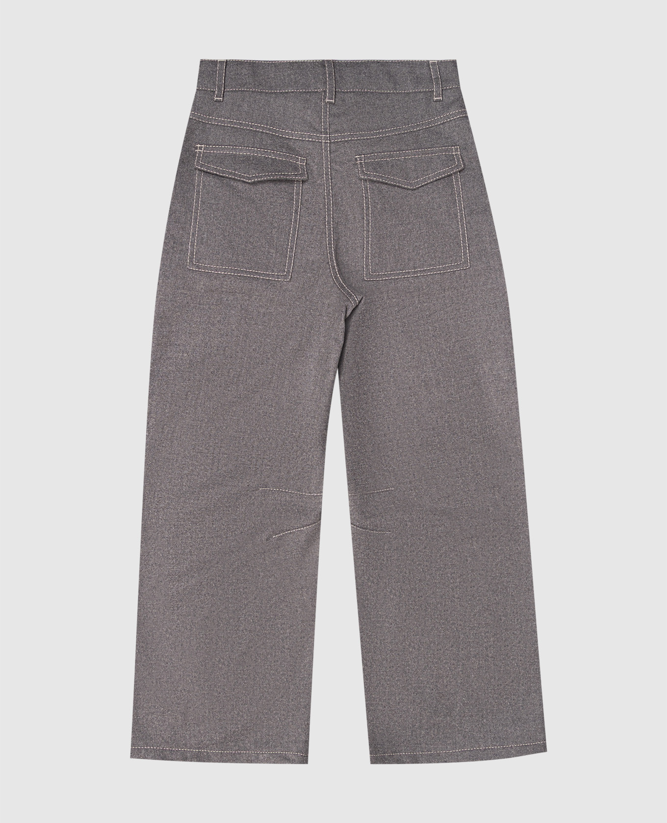 Children's gray flared pants with wool Brunello Cucinelli 2