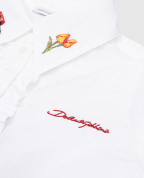 Dolce&Gabbana Children's white blouse with logo embroidery L56S14FU5WJ812+