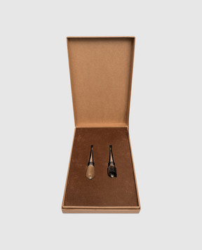 Brunello Cucinelli Set of silver buffalo horn bottle stoppers MLCORP107