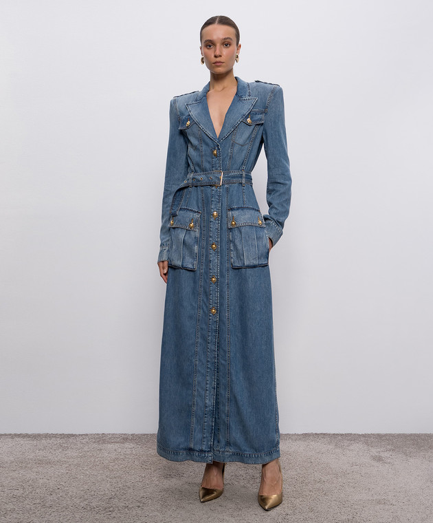 denim balmain dress - Blue shirt FF1RR970DF84 Wood:Rustic White Oak Rachel Solves #TheDress Dilemma Polyamide Womens dresses decorative buttons down front
