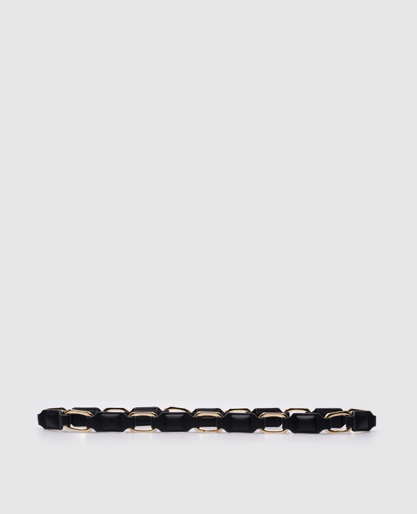 

Mini Jody black leather belt with logo Anine Bing, Черный