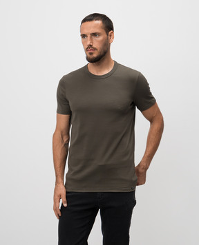 Tom Ford Khaki t-shirt with logo patch T4M081040
