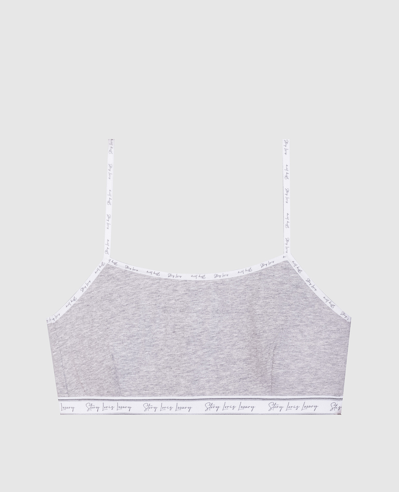 Children's gray melange top with branded edging