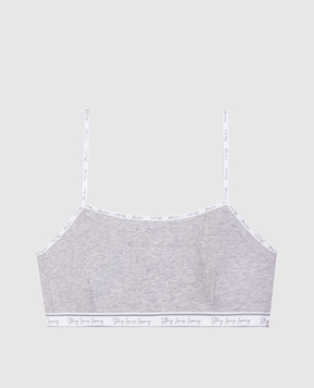 Story Loris Children's gray melange top with branded edging 36309816