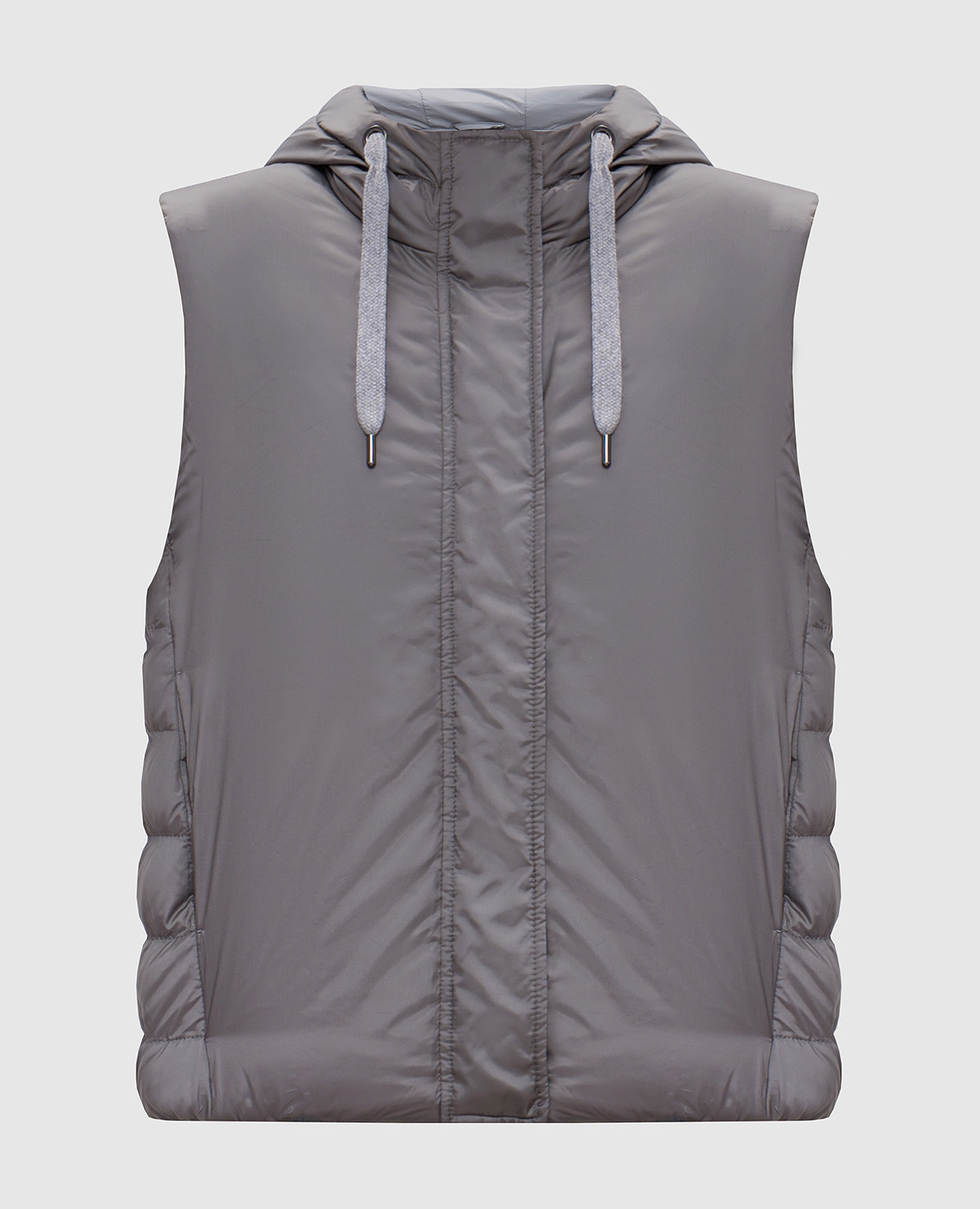 

Gray down vest with monil chain Brunello Cucinelli, Серый
