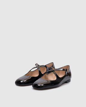 Stuart Weitzman Black patent leather ballet flats CLEM SK070