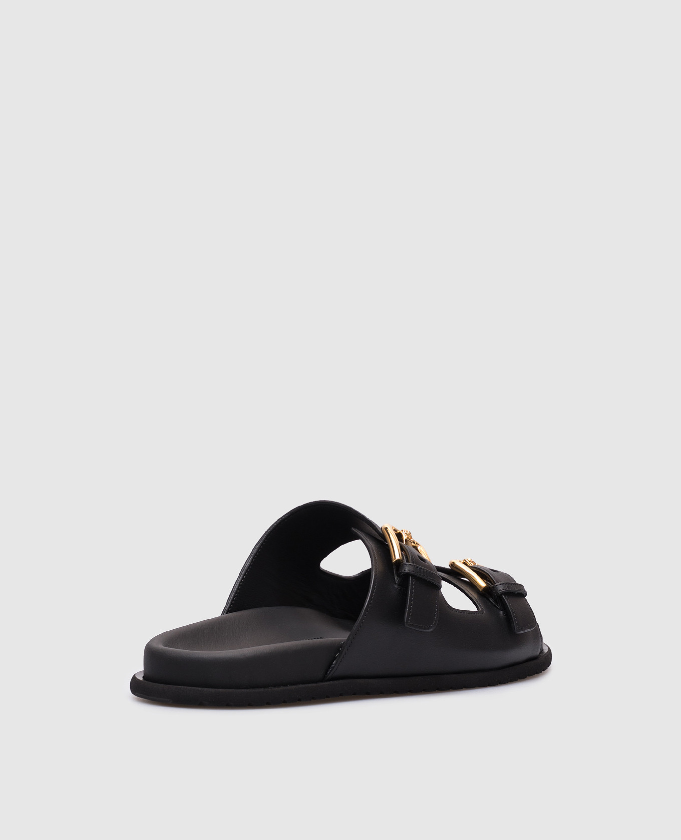 

Black leather flip-flops with monogram logo Dolce&Gabbana