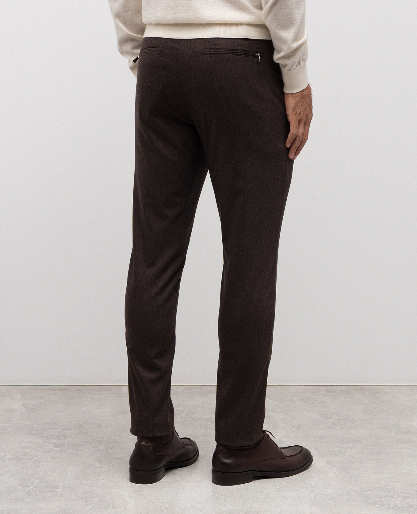 

Caracciolo brown wool and cashmere trousers Marco Pescarolo