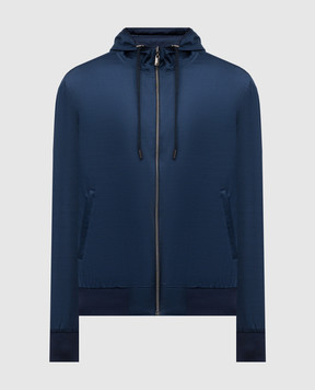 CAPOBIANCO Blue reversible jacket with logo 16M182MKNY