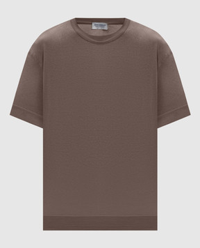 John Smedley Brown DANBY T-shirt with slits DANBY