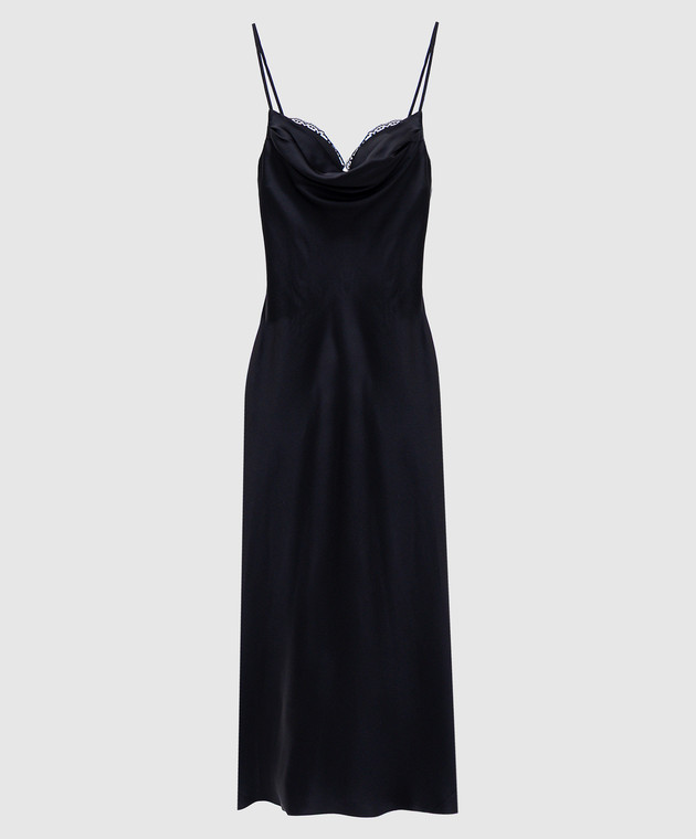 Alexander McQueen - Black dress-combination of silk with lace 798107QBABW