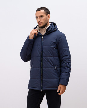 Cashmere&Whiskey Blue quilted jacket with logo monogram engraving CWSS24004