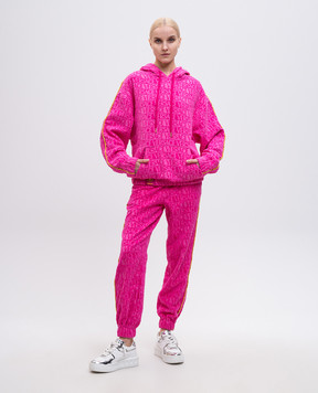 Versace Pink terry joggers with textured pattern 10203371A14584