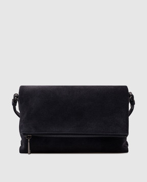 Brunello Cucinelli Blue suede Essence bag MBDLD2747P
