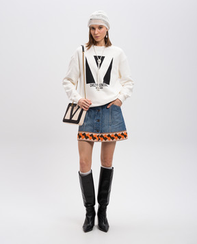 Valentino White sweatshirt with logo print 6B3MF24F960