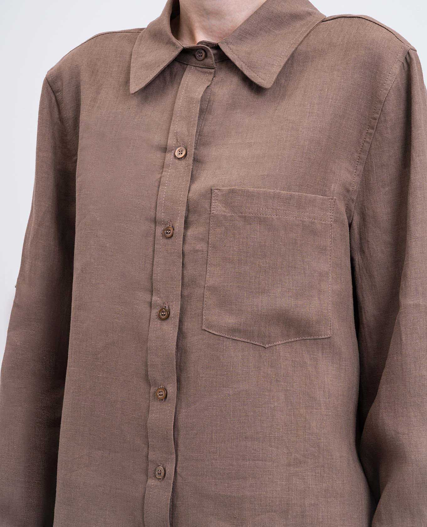 

Brown linen shirt Babe Pay Pls