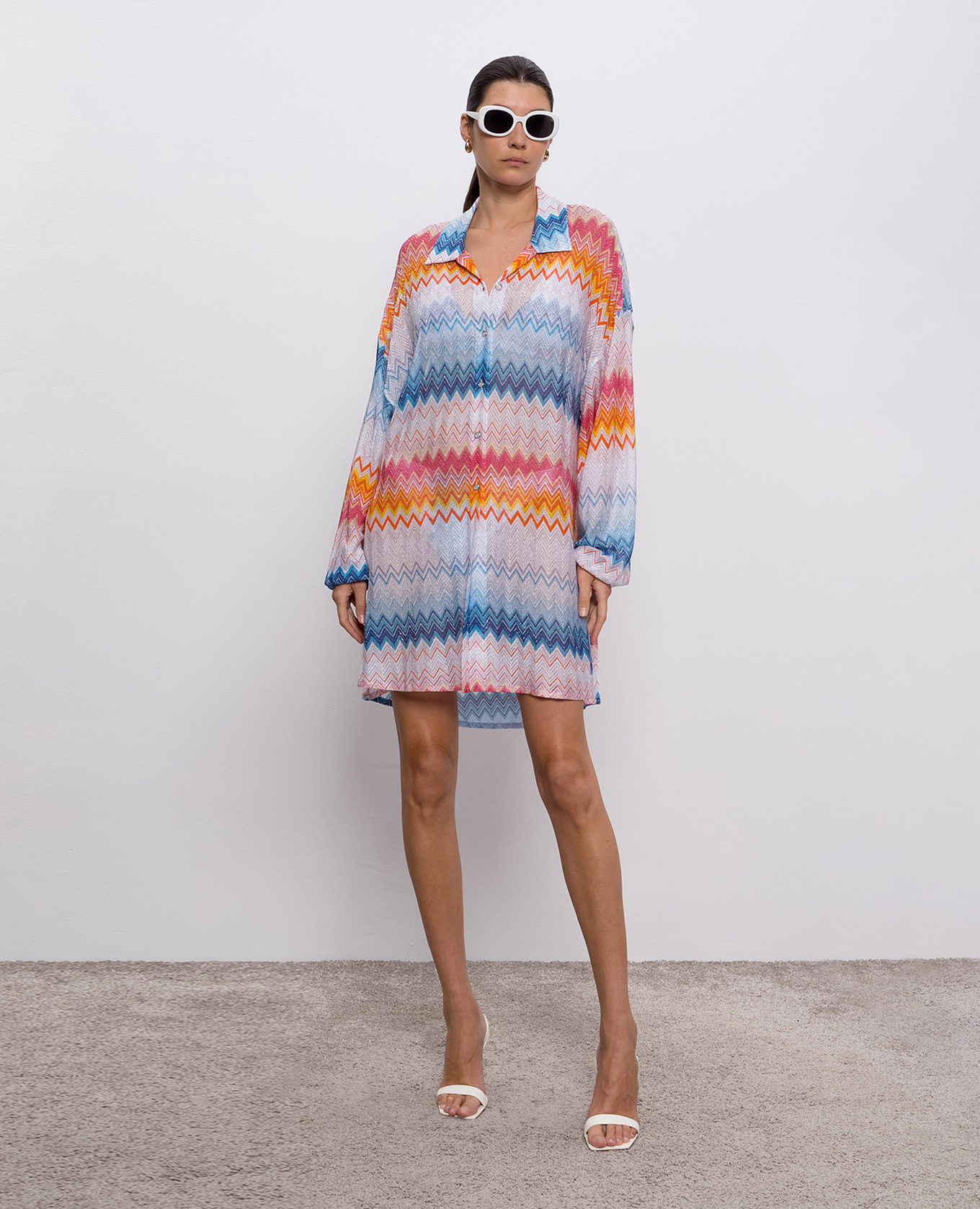 

Shirt dress with lurex pattern Missoni, White