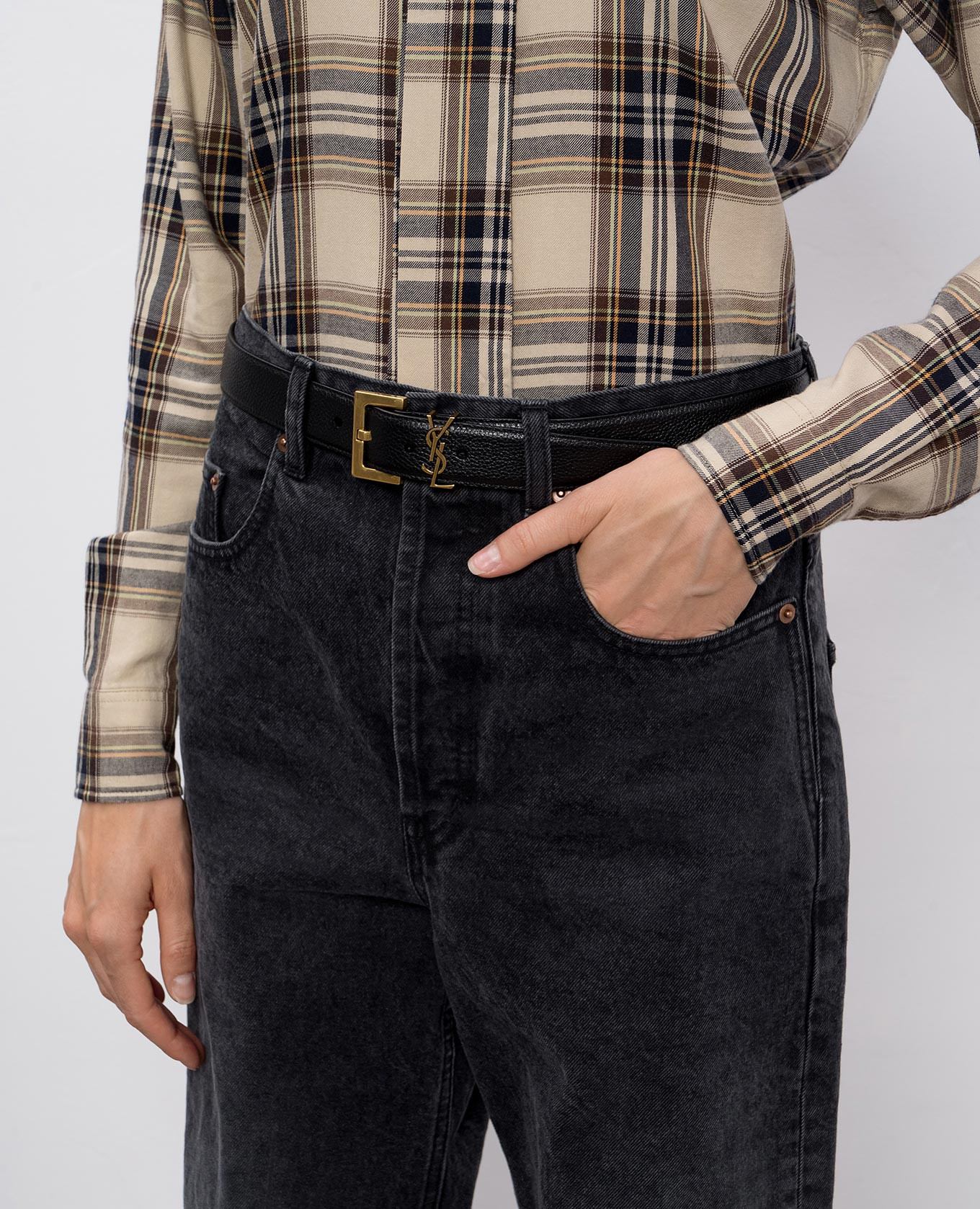 

Black leather belt CASSANDRE Saint Laurent