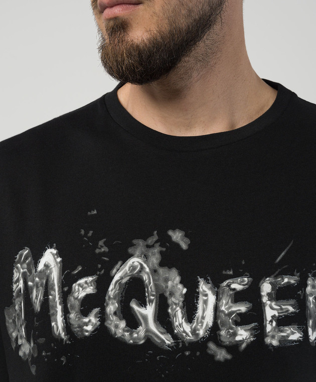 Alexander McQueen - Black t-shirt with a graffiti logo print