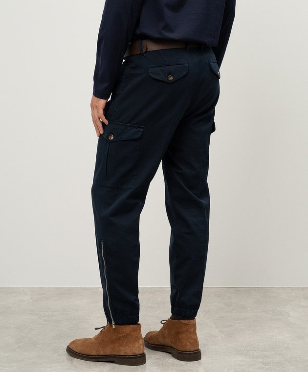 Brunello Cucinelli - Blue cargo pants with zippers M252DH0640