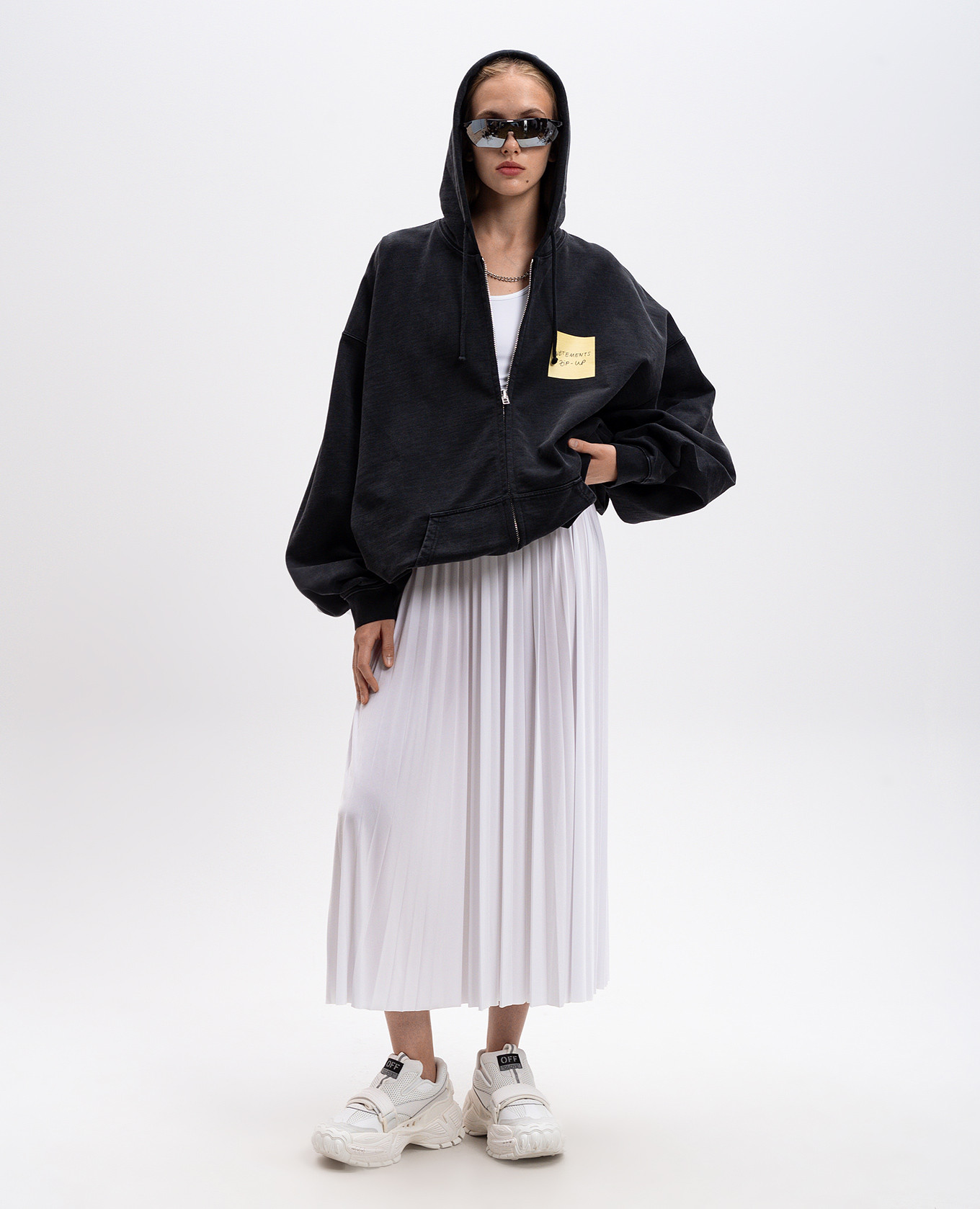 

White logo pleated skirt Vetements