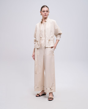 MooRER Beige LEYRE jumpsuit with linen LEYREWFC