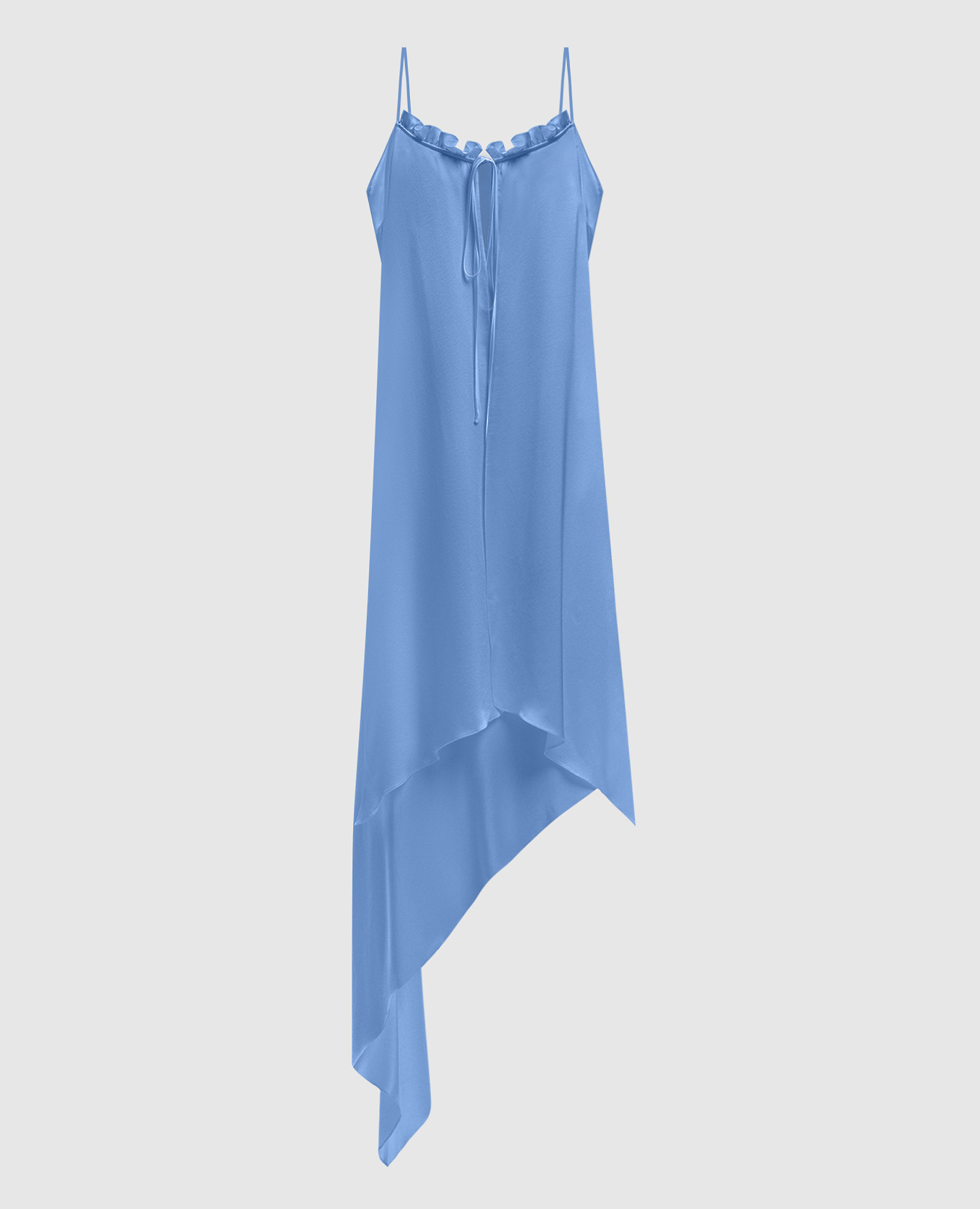 

Blue silk midi dress with ribbons Materiel, Light blue