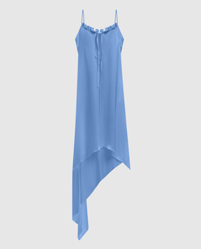 Materiel Blue silk midi dress with ribbons RE25N2192DRCF