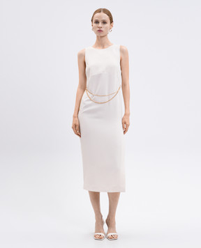 Twinset Beige midi dress with chain 252TP2300