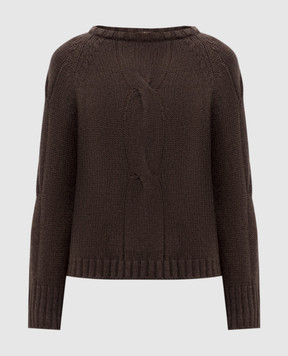 Enrico Mandelli Brown cashmere sweater with textured pattern 2KD54A5519