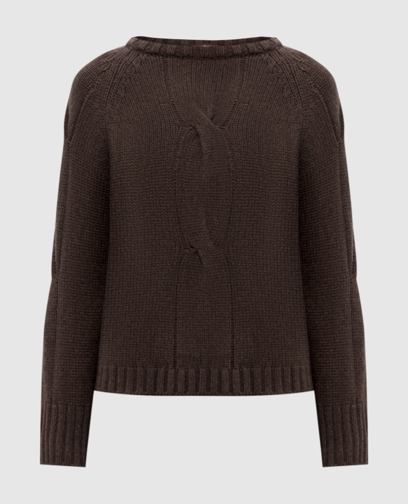 Brown cashmere sweater with textured pattern Enrico Mandelli