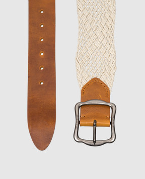 Max Mara Weekend MASSIMO beige woven belt with logo engraving MASSIMO