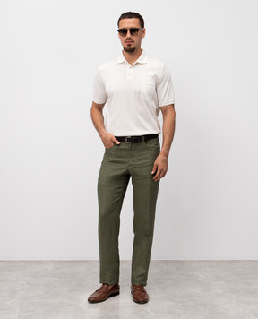 Stefano Ricci Green linen pants M1T22JEL00L0005Q