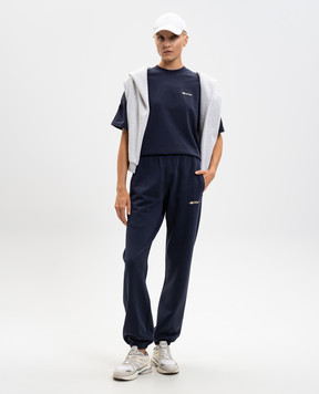 Off-White Blue T-shirt with textured Arrow print 2AA124F25JER005