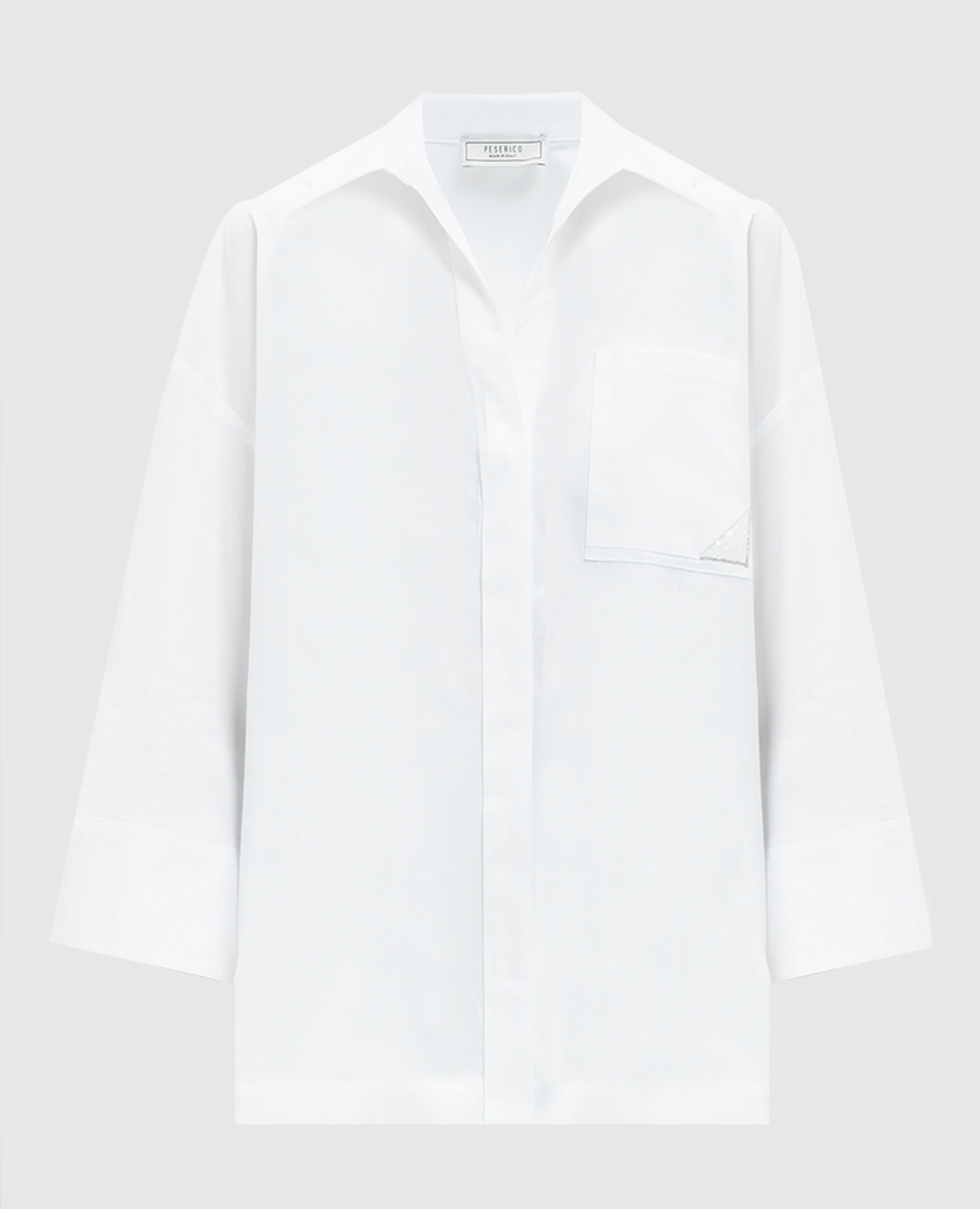 

White blouse with monil chain with sequins Peserico