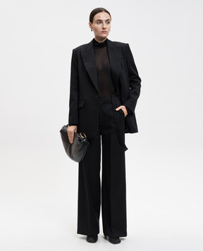 Dondup Black wool pants with suspenders DP842AF0046DXXX