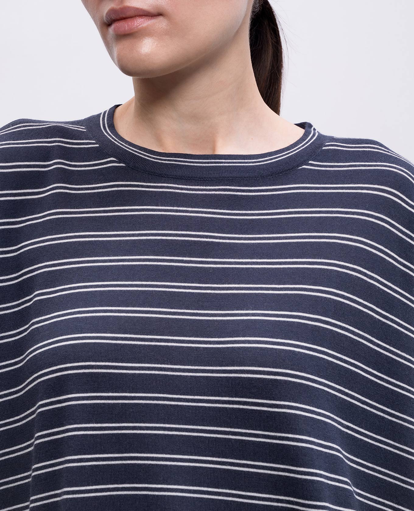 

Blue striped wool and cashmere top Brunello Cucinelli