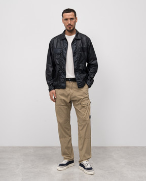 C.P. Company Beige pants with logo patch MPA093A006439G