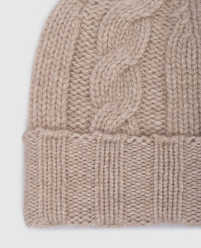 Simonetta Ravizza Beige cap CERVINO made of cashmere F04KN95T68TR