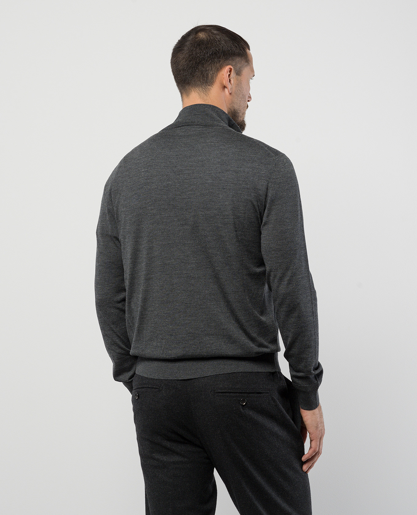 

Gray wool jumper with logo embroidery ISAIA, Grey