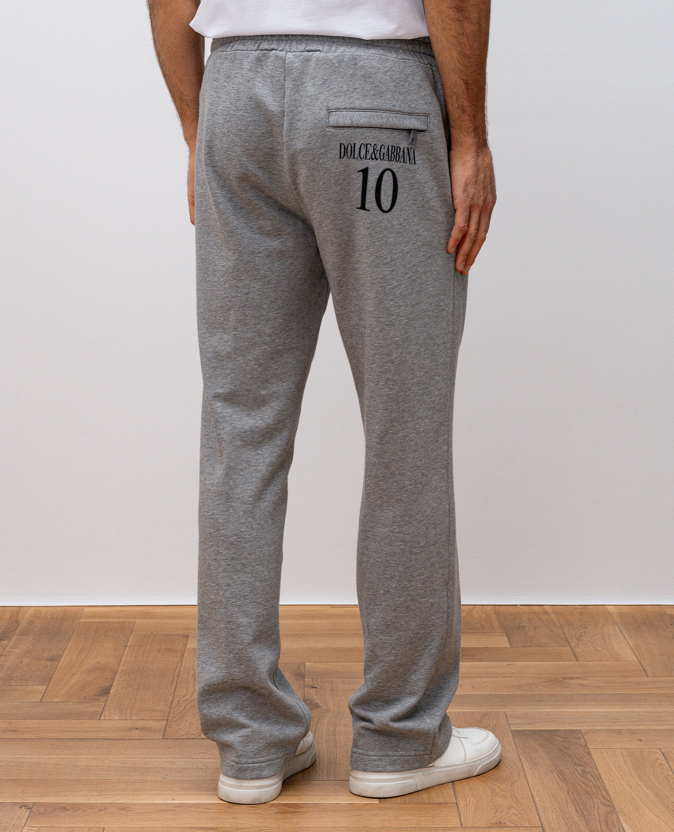 

Grey melange sweatpants with logo print Dolce&Gabbana