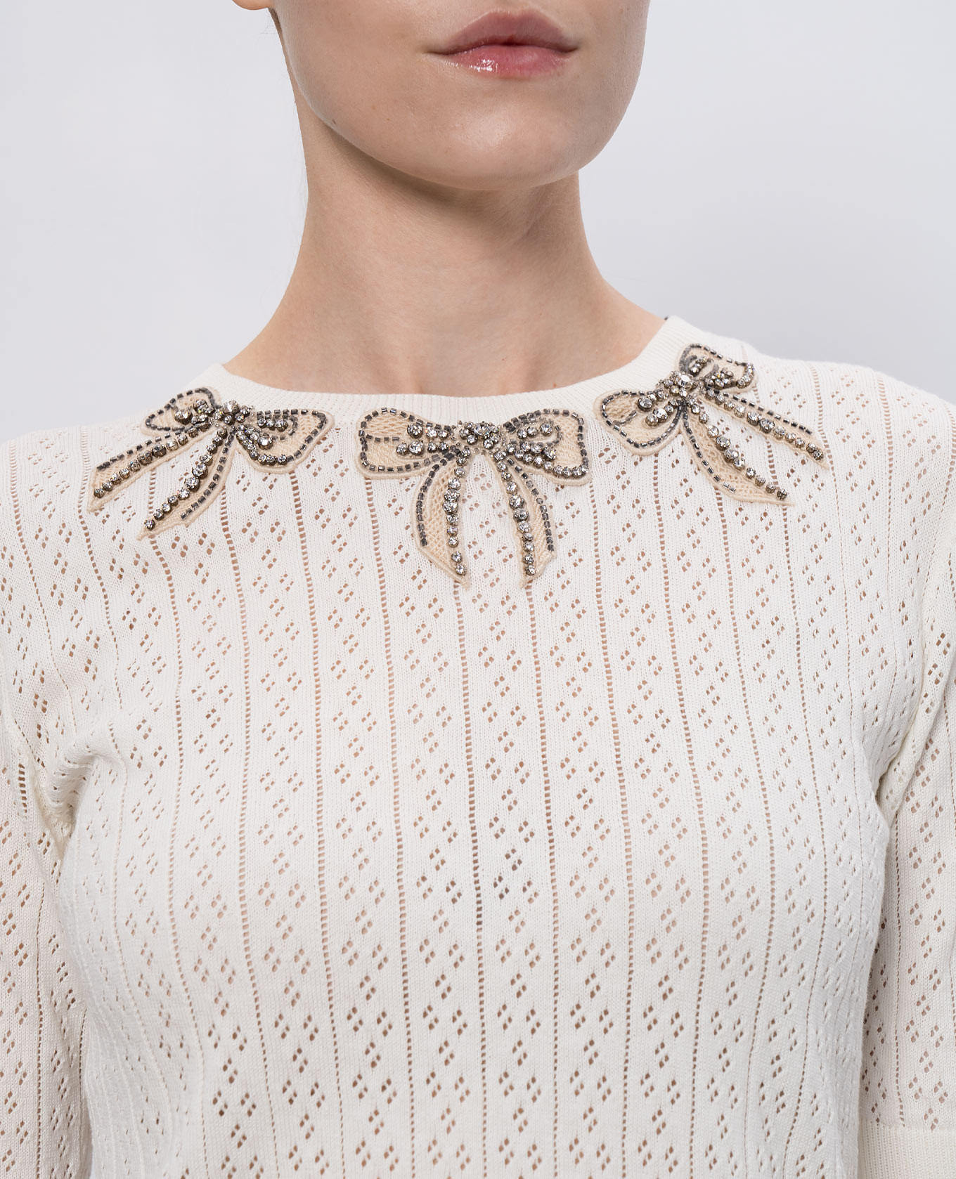 

White top with crystals Valentino