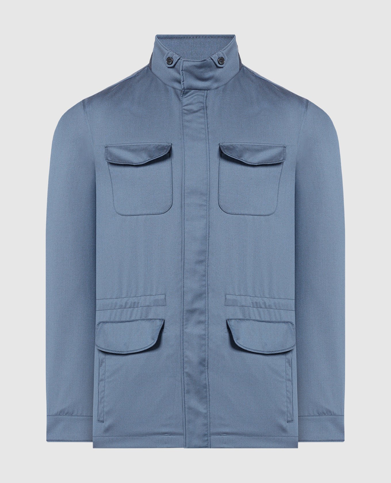 

Blue jacket with logo embroidery Enrico Mandelli, Light blue