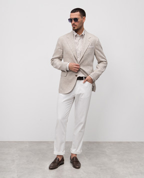 Brunello Cucinelli Beige linen jacket MB4307BTD1